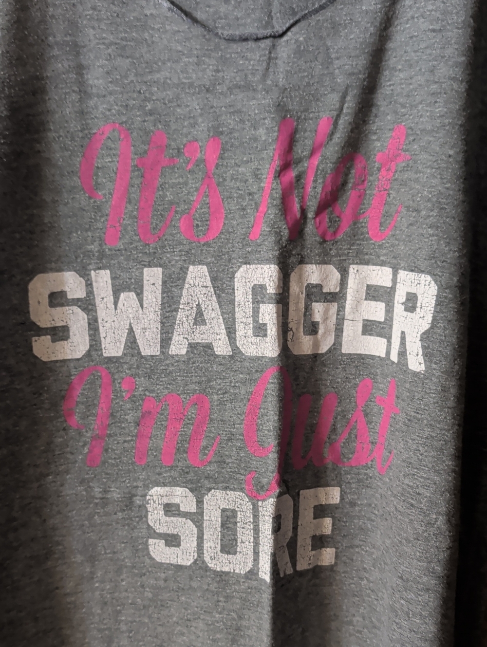 Next Level Apparel Gray Crewneck Sweatshirt with Pink & White Graphic